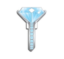 LUCKY LINE PRODUCTS INC  B102S               House Key, Schlage, Diamond Ring, Brass, Enamel Coating, 1 each per Card