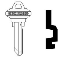 SCHLAGE ALLEGION BRAND  35-101-H        Door Lock Cylinder Key Blank, Classic, Conventional, Embossed, Standard Bow, 6-Pin Cylinder, H Keyway, Nickel Silver