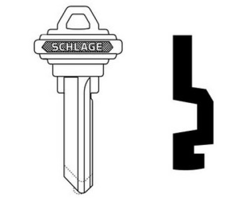 SCHLAGE ALLEGION BRAND  35-101-H        Door Lock Cylinder Key Blank, Classic, Conventional, Embossed, Standard Bow, 6-Pin Cylinder, H Keyway, Nickel Silver
