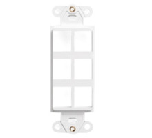 LEVITON  41646-W               QuickPort Decora Insert, 6-Port, Flush Mount, White
