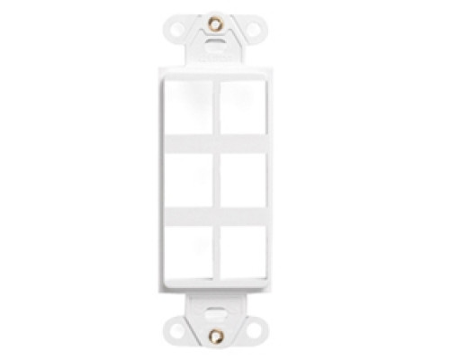 LEVITON  41646-W               QuickPort Decora Insert, 6-Port, Flush Mount, White