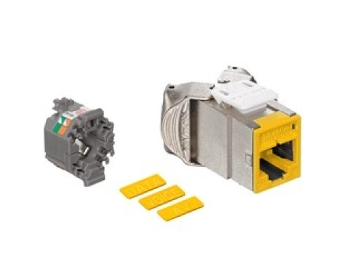LEVITON  61SJK-RY6               Mod Jack, Atlas-X1, Category 6 Shielded Connector, Yellow