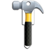 LUCKY LINE PRODUCTS INC  B122K               House Key, Kwikset, Hammer, Brass, Enamel Coating, 1 each per Card