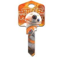HOWARD KEYS  SC1-SW9               Decorative Key Blank, Schlage, Painted, Star Wars BB-8 Design, Individually Carded
