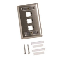 COMMSCOPE ENTERPRISE SOLUTIONS  760072199  M13SP-L              Faceplate, M13SP-L, Three Port, Single Gang, Stainless Steel, With Label