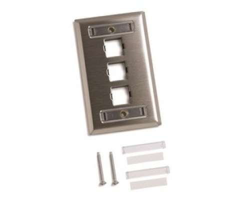 COMMSCOPE ENTERPRISE SOLUTIONS  760072199  M13SP-L              Faceplate, M13SP-L, Three Port, Single Gang, Stainless Steel, With Label
