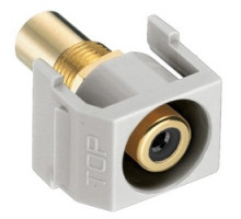 HUBBELL PREMISE WIRING  SFRCBKROW               Recessed RCA Connector, BlackInsulator, Office White Housing