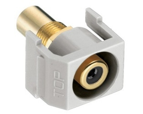 HUBBELL PREMISE WIRING  SFRCBKROW               Recessed RCA Connector, BlackInsulator, Office White Housing