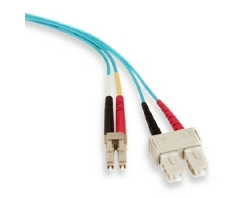 LEVITON  5LDCL-M03               50/125UM Laser Optimized 10G Duplex Riser-rated Cable, SC To LC Connector Multimode, 3 Meter Length