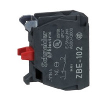 SCHNEIDER ELECTRIC  ZBE102               Schneider Electric Harmony XB4, Single contact block, silver alloy, screw clamp terminal, 1 NC