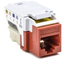 HELLERMANNTYTON  RJ45FC5EB-RED               Category 5e Modular Keystone Jack Bulk Pack, Plenum Rated, Red, 50/box