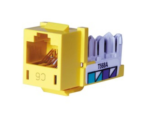 HUBBELL PREMISE WIRING  HXJ6Y24               JACK, HXJ,CAT6,8POS,UNI    A/B,YL,24PK