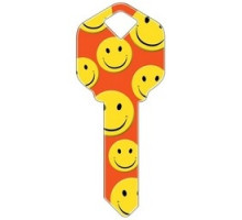 HOWARD KEYS  KW-HK3               Decorative Key Blank, Kwikset, Happy Faces Design