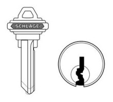 SCHLAGE ALLEGION BRAND  35-131-CE        Door Lock Cylinder Key Blank, Classic, Conventional, Plain Bow, 6-Pin Cylinder, CE Keyway, Nickel Silver