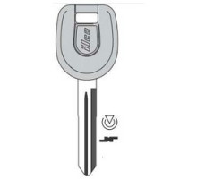 KABA ILCO CORP  MIT13-PT NP  IAX00002952              Vehicle Key Blank, Transponder Key, Brass, Nickel Plated, For Mitsubishi