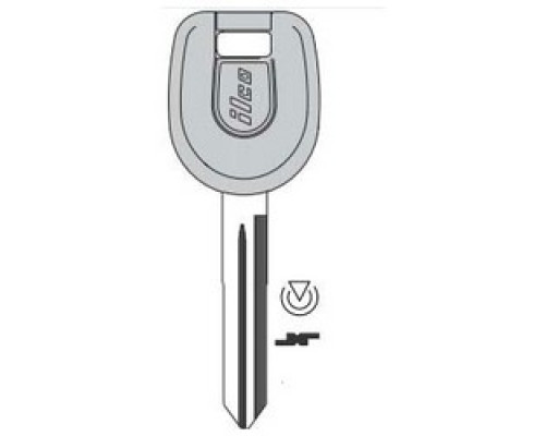 KABA ILCO CORP  MIT13-PT NP  IAX00002952              Vehicle Key Blank, Transponder Key, Brass, Nickel Plated, For Mitsubishi