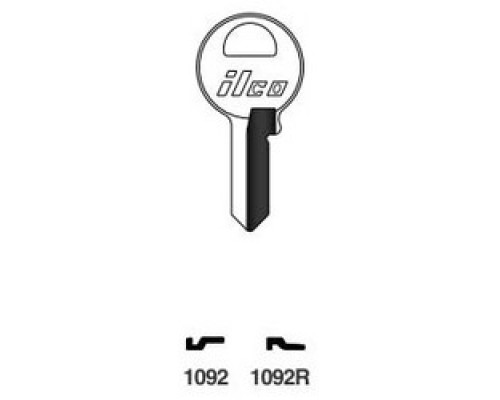 KABA ILCO CORP  1092 NP A02  AL3588902B              Cylinder Lock Key Blank, Brass, Nickel Plated, 2 Price Group, For Master