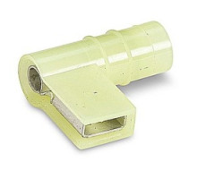 THOMAS & BETTS  RC2577F               Nylon Insulated Open Top 90 Degree Flag Female Disconnect Terminal, Length .80 Inches, Width .88 Inches, Maximum Insulation .245, Tab Size .250x.032, Wire Range #12-#10 AWG, Color Yellow, Copper, Tin Pl
