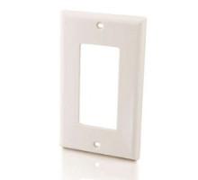 C2G  CG03725  CG03725              Wall Plate, Single Gang, Decorative Style, White Finish