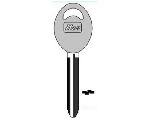 KABA ILCO CORP  B80-P NP A10  AJ01503002              Vehicle Key Blank, Plastic Head, Brass, Nickel Plated, 10 Price Group, For Geo