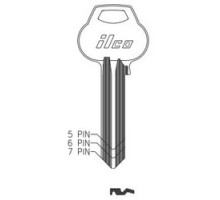 KABA ILCO CORP  1011-L4 NS A51  AA01574033              Cylinder Lock Key Blank, 5-Pin, Sectional, Natural Nickel Silver, 10 Price Group, For Corbin/Russwin