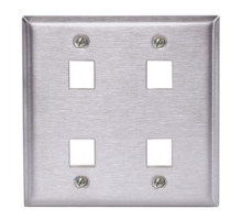 HUBBELL PREMISE WIRING  SSF204               Plate, Wall, Ss, 2-G, 4Port