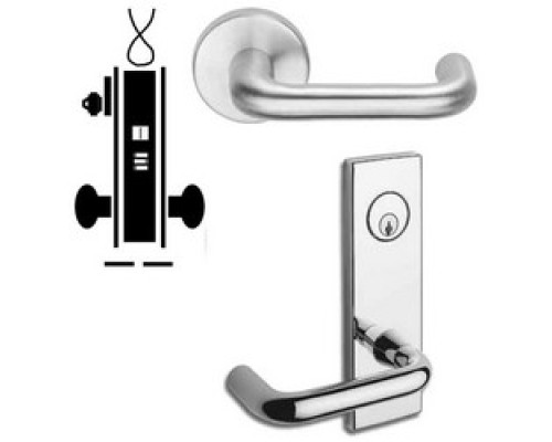 SCHLAGE ALLEGION BRAND  L9092LEU-RX 03N 626 12/24VDC        Door Mortise Lock, Keyed, Electrically Unlocking, 12/24 Volt DC, 2-13/16
