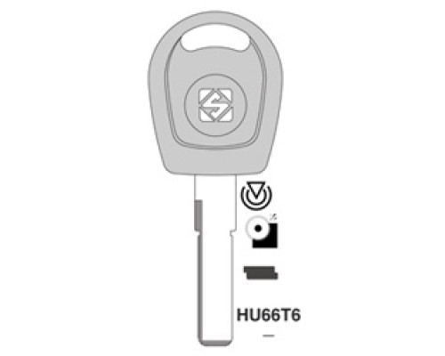 KABA ILCO CORP  HU66T6 NS  IAX00000960              Vehicle Key Blank, Natural Brass, For Volkswagen