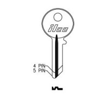 KABA ILCO CORP  C1041R NP A08  AA32019182              Cylinder Lock Key Blank, 5-Pin, Brass, Nickel Plated, 8 Price Group, For Chicago