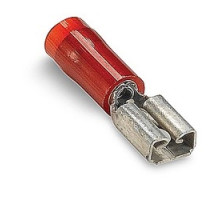 THOMAS & BETTS  RAD1823               Nylon Insulated Female Disconnect, Length 0.83in, Width 0.23in, Max Insulation 0.136, Tab Size 0.187x.020, Wire Range #22-#18 AWG, Red, Copper, Tin Plated, 1,000 Pack