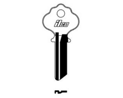 KABA ILCO CORP  1054K NP A07  AA43150002              Cylinder Lock Key Blank, Brass, Nickel Plated, 7 Price Group, For Ilco