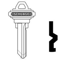 SCHLAGE ALLEGION BRAND  35-130-C        Door Lock Cylinder Key Blank, Classic, Conventional, Embossed, Plain Bow, 5-Pin Cylinder, C Keyway, Nickel Silver