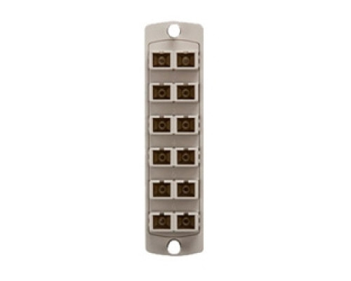 LEVITON 5F100-2IC        Opt-X Precision Molded Plate Beige , 62.5/125um Multimode OM1, Duplex SC, 12 Fibers, Zirconia Ceramic Sleeve