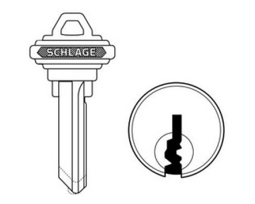 SCHLAGE ALLEGION BRAND  35-101-FG        Door Lock Cylinder Key Blank, Classic, Conventional, Embossed, Standard Bow, 6-Pin Cylinder, FG Keyway, Nickel Silver