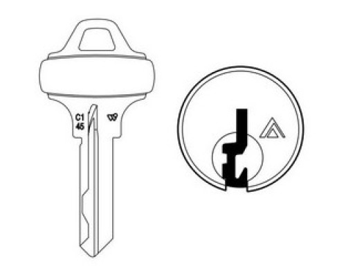 SCHLAGE ALLEGION BRAND  35-009-C145        Door Lock Cylinder Key Blank, Classic, Conventional, Everest, Embossed, Standard, C145 Keyway, Nickel Silver