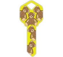 HOWARD KEYS  KW-HK33               Decorative Key Blank, Kwikset, Teddy Bears Design