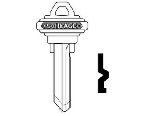 SCHLAGE ALLEGION BRAND  35-131-C-XQ06-878        Door Lock Cylinder Key Blank, Classic, Conventional, Plain Bow, 6-Pin Cylinder, C Keyway, Nickel Silver, With DO NOT DUPLICATE Stamp