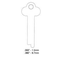 KABA ILCO CORP  1110B NS A93  AD64415013              Safe Deposit Key Blank, 0.38