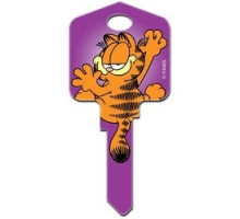 HOWARD KEYS  SC1-G1               Decorative Key Blank, Schlage, Large Headed, Painted, Disney Garfield Design, Individually Carded