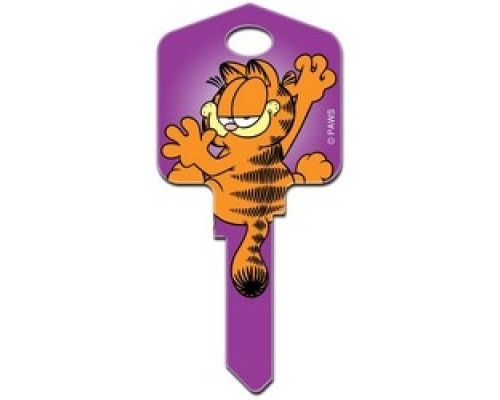 HOWARD KEYS  SC1-G1               Decorative Key Blank, Schlage, Large Headed, Painted, Disney Garfield Design, Individually Carded