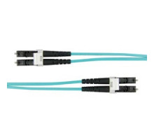 COMPULINK  LCCLCC50+D10               Fiber Optic Patch Cord, OM3, Multimode, 50/125 Micrometer Fiber, Riser, LC Connector, 2-Fiber, Ceramic, 10 Meter Length, Aqua Jacket