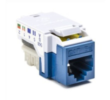 HELLERMANNTYTON  RJ45FC5E-BLU               Category 5e Modular Keystone Jack, Plenum Rated, Blue, 1/bag