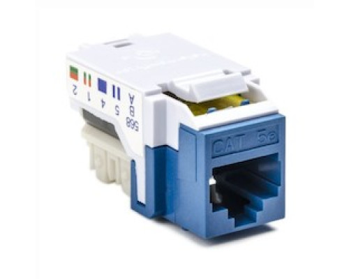 HELLERMANNTYTON  RJ45FC5E-BLU               Category 5e Modular Keystone Jack, Plenum Rated, Blue, 1/bag