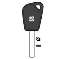 KABA ILCO CORP  DAT17-GTS NS A76  AJ00001613              Vehicle Key Shell, Look-Alike, Special Key Machine, Brass, Nickel Plated, With GTI Transponder, For Subaru