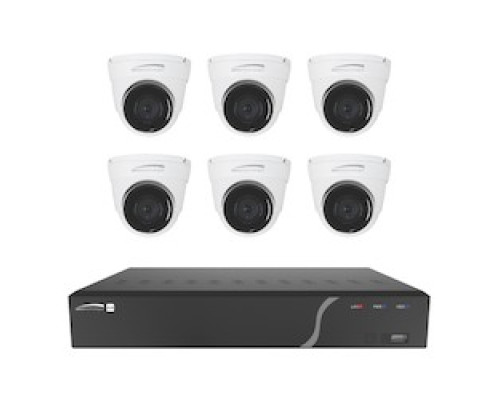 SPECO TECHNOLOGIES  ZIPK8T2               8Ch H.265 NVR with 6 Outdoor IR 5MP IP Cameras, 2TB- KIT2.8mm fixed lens
