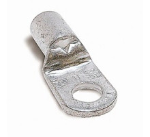 THOMAS & BETTS  J973U               Non-insulated Tubular Ring Terminal With 90 Degree Bend, Length 1.99 Inches, Width .84 Inches, Bolt Hole 3/8 Inch, Wire Range 1/0AN-2/0, Copper, Tin Plated, 50 Pack