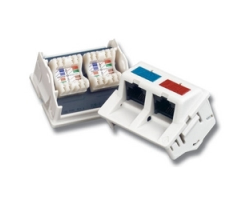 SIEMON COMPANY  CT-C6-02               Copper, Outlet, CT, UTP, Category 6, Single Port, RJ45, Angled, White, Punch down, T568A/B