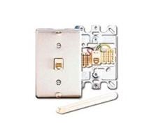 LEVITON  40226-S               Telephone Wall Jack, 6P6C, quick connect, stainless steel