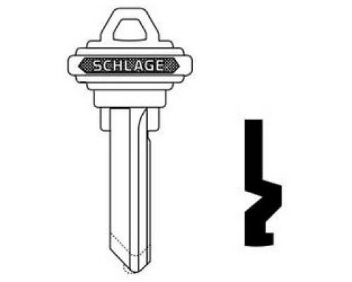 SCHLAGE ALLEGION BRAND  35-101-E-XQ06-878        Door Lock Cylinder Key Blank, Classic, Conventional, Embossed, Standard Bow, 6-Pin Cylinder, E Keyway, Nickel Silver, With DO NOT DUPLICATE Stamp