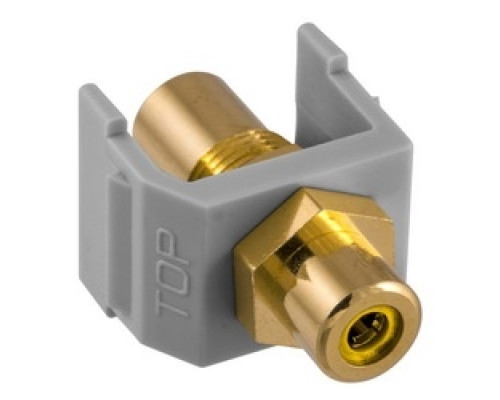 HUBBELL PREMISE WIRING  SFRCYFFGY               Snap-Fit, Audio/Video Connector, RCA Gold Pass-thru, F/FCoupler, Yellow/Gray